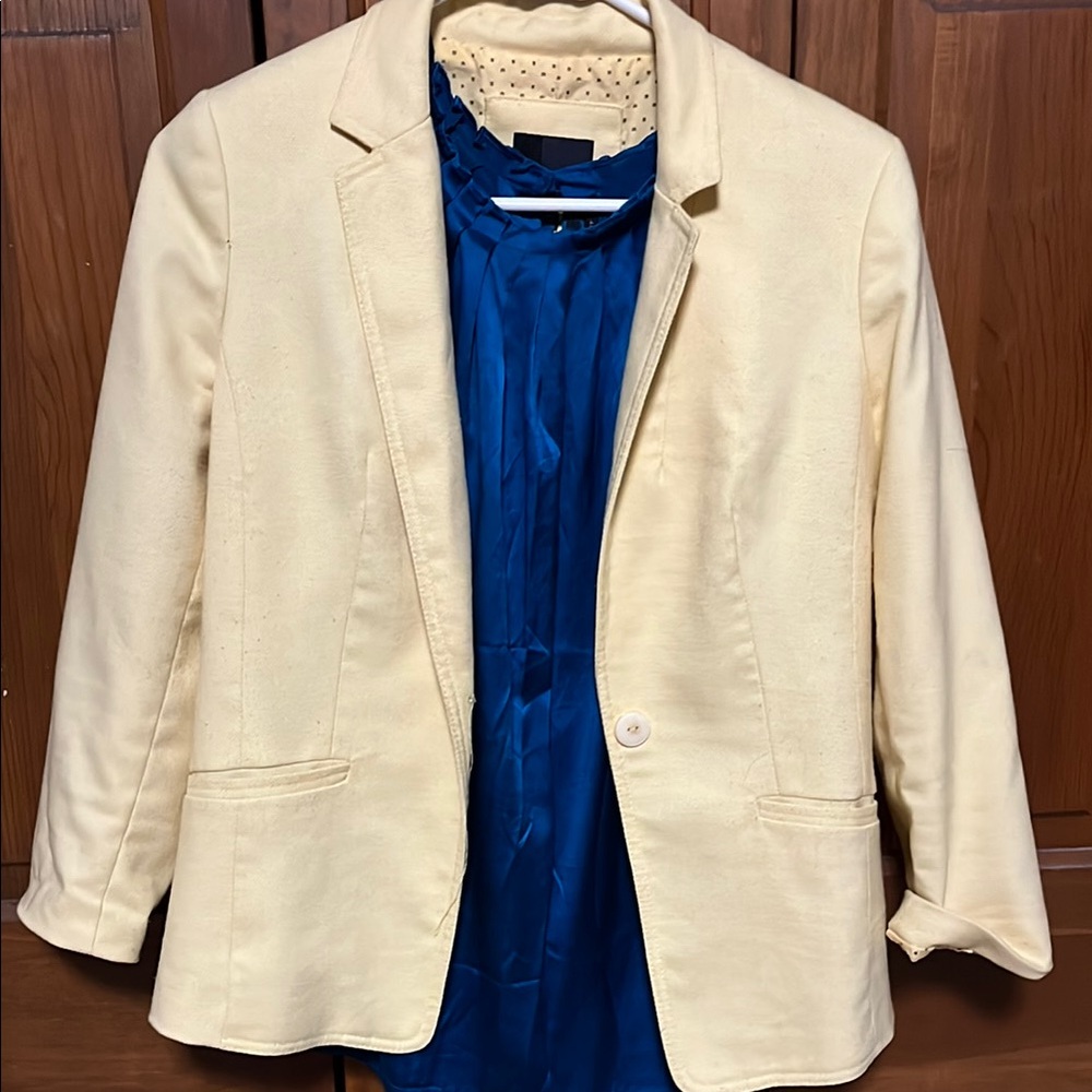 Women's pale yellow Blazer, The Limited sz small